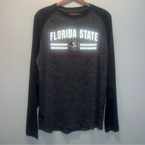 Colosseum Men's Sz Medium Black & Gray Florida State FSU Long Sleeve Shirt